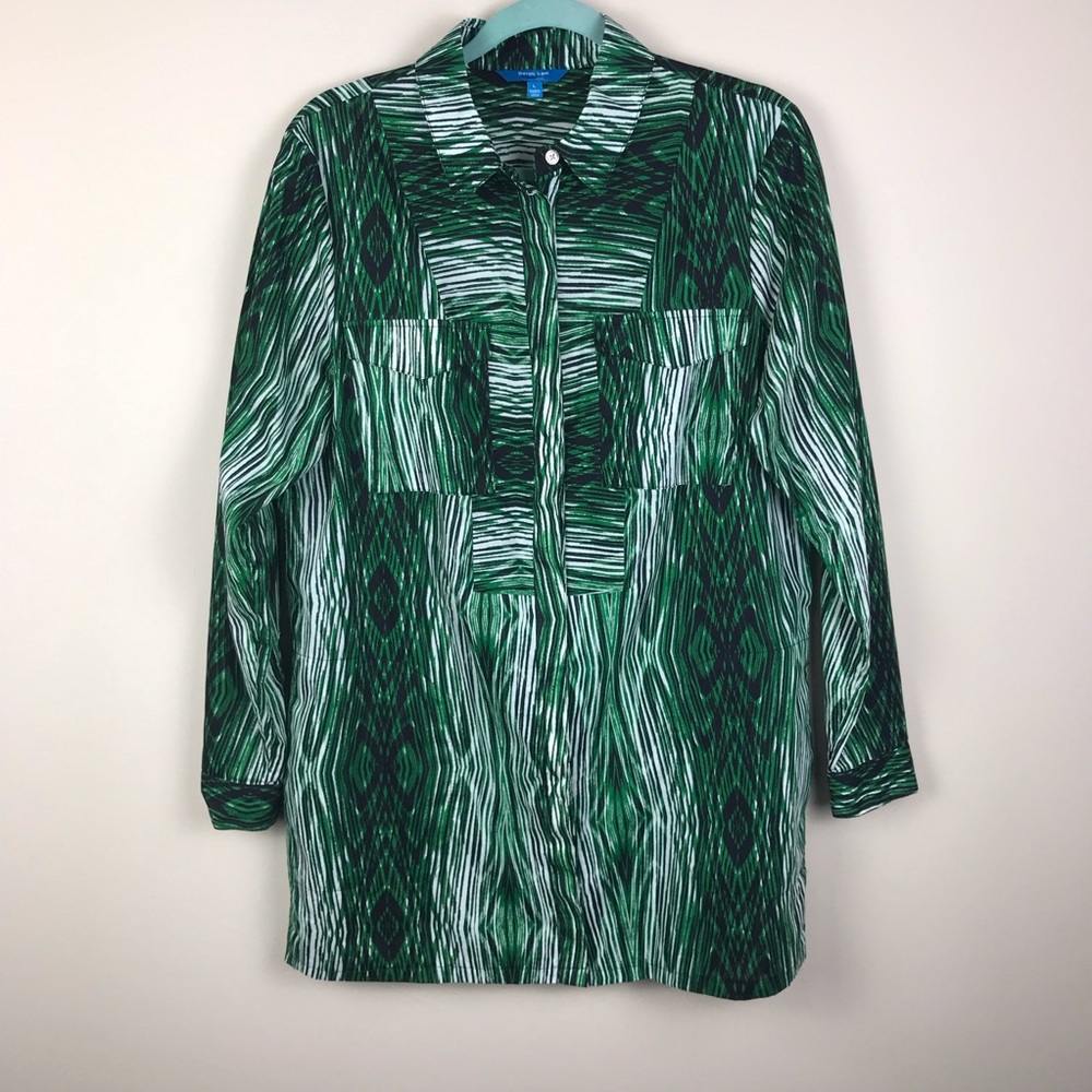 Derek Lam Green Button up Dress with Side Pockets